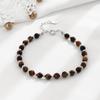 Pulseira de prata esterlina S925 com contas de prata esterlina, joia elegante de nicho, leve e luxuosa, pulseira feminina com pedras preciosas