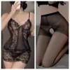 Lencería morada, estilo deseo puro, camisón de tirantes, encaje calado, transparente, ropa de cama sexy, coqueto, estilo deseo puro