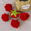 Venta al por mayor 7cm cabeza de flor rosa de franela perlada simulación coche de boda flor falsa DIY diseño a mano diseño floral transfronterizo