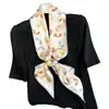Bufanda Larga Pequeña de Seda para Mujer Verano Cuello Elegante Moda Corbata Cinta para el Cabello Bolsa Diadema Combinación Camisa Cinturón de Cuello Cinturón