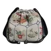 2025 Nueva Bolsa de Lona Bordada con Mariposas de Gran Capacidad Verano Cordón Estilo Nacional Artística Bolso de Hombro Bolso Cubo para Viajes