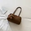 Bolsa de bowling esmerilada minimalista de nicho al por mayor transfronteriza 2026 nuevo bolso de gamuza bolso Boston bolso de mano bolso cruzado grande