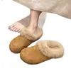 Pantuflas peludas Birkenstock para mujer, estilo coreano, nuevo modelo otoño e invierno 2026, sin cordones, forradas de felpa, cálidas, de punta cerrada, tipo mule