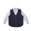 Vestido de Verano del Sur 2024 Otoño Nuevo Japonés Rayado Falso Dos Piezas Solapa Camisa Retro Estilo Tooling Chaleco Casual