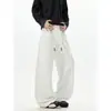 Pantalones cargo de paracaidista plisados retro americanos para hombre, pantalones rectos de pierna ancha de moda para otoño, pantalones deportivos largos hasta el suelo