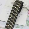 2,5 cm de largura bronzeamento listrado estrela costela fita DIY artesanal arco material decorativo