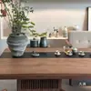 Mesa de Té y Sillas Estilo Dinastía Song de Madera de Nogal Negro para Recepción de Invitados en Casa Mesa Nueva Estilo Chino Madera Maciza Estación para Preparar Té Minimalista Moderno