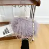 Nueva Bolsa de Felpa Retro Estilo Chino para Mujer Bolso con Borla Cadena de Perlas Bolsa de Felpa Estilo Hada Cruzada Color Sólido Bolso de Mano