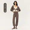 Conjunto de Yoga de Tres Piezas para Mujer 'Chica Perezosa', Set Deportivo Casual con Caída para Entrenamiento de Pilates