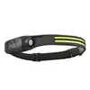 Linterna frontal con sensor de alto lúmen, recargable por USB, batería de larga duración para senderismo, carrera nocturna, ciclismo, pesca, linterna frontal con sensor