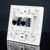 Tomada Direta de Rede Gigabit Tipo 86 Seis Tipos Cabo de Rede Seis Tipos Plugue Direto Conector Duplo Painel de Rede Banda Larga Plugue