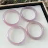 Pulseira de Ágata Rosa Púrpura Natural High Ice Barra Plana Círculo Completo Pulseira de Jade Calcedônia Feminina Pronta de Fábrica Atacado