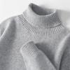 Suéter de siete pines engrosado para hombre con cuello alto 100% lana pura otoño e invierno manga larga holgado color liso camisa básica para hombre