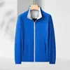 Chaqueta de una sola capa con cuello alto a prueba de tres elementos y logo impreso personalizado, abrigo cortavientos e impermeable con cuello alto, uniforme para grupo de trabajo de campo corporativo