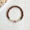 Buscando LuzPulsera de Retazos Estilo Chino Retro Madera Texturizada Simple Moda Minimalista Hielo Transparente Ojo de Gato Joyería con Cuentas