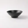 Tazón Redondo de Melamina Grado Alimenticio A5, Tazón Negro Roscado, Adecuado para Hot Pot Picante, Ramen, Tienda de Fideos, Arroz, Restaurante, Uso Comercial, Engrosado, Al por Mayor