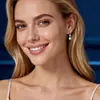 Brincos de Prata Esterlina S925 com Moissanita para Mulheres, Brincos de Luxo Leve de Alta Qualidade, Brincos de Tarraxa Modernos e Únicos, Brincos para Atacado Transfronteiriço