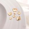 Bolsita de Oro de 14K Color Melocotón Corazón Tallado Letra Colgante Cabeza de Reina Etiquetado DIY Primeras Joyas Pendientes Colgante
