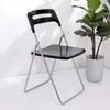 Silla plegable, estilo simple nórdico, silla de ocio para el hogar con respaldo, silla de espera para restaurante, silla de plástico para entrenamiento de alquiler para exposiciones