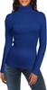 Camiseta Base de Punto de Cuello Alto para Mujer de Comercio Exterior Europeo y Americano, Suéter Pulóver Cálido, Sexy, Ajustado, a la Moda