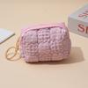 Nuevo Monedero Fufu Waffle Color Crema Color Macarrón Corazón de Chica Acolchado Bolso de Cosméticos Estilo Pequeño Fragante Bolsa para Auriculares