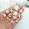 Gotas de aceite rosa transfronterizas accesorios de joyería hechos a mano DIY aleación colgante pequeño llavero pendiente colgante para collar material