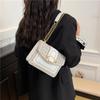 Bolso Mensajero de Moda Hermoso Bolso Cuadrado Pequeño Estilo Coreano Lanas Diseño Nicho Bolso para Mujer 2025 Nuevo Bolso de Hombro de Cadena de Moda