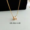 Versión Alta Plata de Ley Collar Aijia H para Mujer Colgante con Esmalte Letra NCN Regalo Mini San Valentín Cadena para Clavícula de Pareja