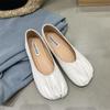 Zapatos planos de punta cuadrada de diseño nicho nuevo de primavera y verano 2025, suela suave, boca poco profunda, cómodos de meter, zapatos casuales