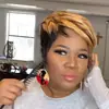Pixie Wigs AliExpress Peluca Nueva Peluca Europea y Americana Cabello Corto Rizado de Mujer Mechas Teñido Seda de Alta Temperatura Fibra Química Peluca