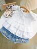 Ancorelala2026 Novo Estilo de Verão Conjunto de Camisa Fofa de Boneca para Meninas Top e Shorts Jeans Conjunto de Duas Peças