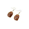 Pendientes Geométricos de Resina Color Café Albaricoque Retro Europeos y Americanos, Pendientes Exquisitos Elegantes y de Alta Gama Moda Maillard para Mujer