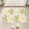 Tapete de Terra de Diatomáceas Simples e Fresco em Formato de Flor, Tapete de Banheiro Absorvente Antiderrapante, Tapete de Porta de Secagem Rápida para Banheiro