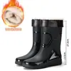 Botas de Chuva Longas Masculinas Plus Size Antiderrapantes Impermeáveis Espessadas Quentes Resistentes ao Desgaste Botas de Chuva Botas de Pesca Calçados Aquáticos Botas de Chuva