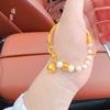 Jindian Mismo Estilo Shajin Seis Caracteres Palabras Verdaderas Borla Dos Perlas Shihuan Pulsera Media Diseño de Pulsera Sensación de Alto Nivel Temperamento