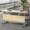 Juego de Mesa y Sillas para Entrenamiento, Mesa Modular Larga, Escritorio de Estudio Multifuncional, Escritorio de Oficina Plegable Móvil, Mesa de Conferencias