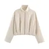 Ropa Femenina Europea y Americana 2026 Otoño Nueva Moda Casual Cuello Alto Chaqueta de Aviador 8372283
