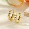 Comércio exterior popular cobre banhado a ouro 18K oco brilhante torção brincos femininos jóias personalidade simples fio brincos orelha fivela