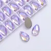 Cristal de Vidrio Ab Color Gota de Agua K9 de Alta Calidad Fondo Plano Doble Agujero Pedrería Cosida a Mano Accesorios para Joyería DIY, Accesorios para Bolsos y Ropa