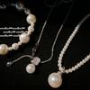 Colgante de Perla Blanca Australiana Lágrimas de Sirena, Collar de Perlas de Concha, Collar Desmontable Estilo Louvre Antidesvanecimiento
