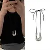 Collar Colgante de Bolso de Cuero Coreano Collar Colgante Simple de Nicho Transfronterizo Joyería de Moda con Temperamento de Gama Alta para Mujeres