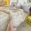 Colcha de Inverno de Gaze Dupla Nível A, tipo Nuvem, Colcha Antibacteriana para Cama de Casal, Colcha de Primavera/Outono, Colcha de Dormitório Estudantil com Núcleo de Algodão, Colcha de Presente