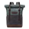 Fabricante Original Lona Encerada Color de Moda Bloques de Color Mochila Cuero Crazy Horse Personalizada Impermeable Mochila Venta al por Mayor
