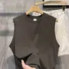 Camiseta de baixo um pouco solta top sem mangas nicho simples algodão puro colete de basquete camiseta meninos bonito combina com tudo base