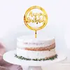 Tarjeta de Pastel de Acrílico Inglés Color Oro Rosa Transfronteriza Suministro Directo de Fábrica Decoración Sencilla de Pastel de Cumpleaños Estilo ins