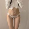 Europeia e americana malha menina cueca cintura baixa das mulheres laço laço puro sexy respirável cuecas mulheres