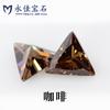 Piedra artificial puntiaguda de circonita triangular de color Yongjia Gem, piedra sintética permeable con circonita cúbica.