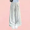 Conjunto de Pantalones Anchos a Cuadros Versátiles Casuales de Nuevo Estilo para Niñas Verano 2026 con Top de Retazos para Niños Mayores