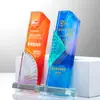 Troféu de Cristal Atualizado Personalizado Novo Estilo Chinoiserie Atmosfera de Alto Padrão Medalha Estilo Tendência Nacional Funcionário Destaque Medalha Colorida