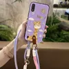 Adequado para Capa de Celular Samsung Lanyard de Duas Cores Concha Macia de Silicone Bolsa de Ombro Desenho Animado Jovem Criativo À Prova de Poeira Resfriamento Versão Q